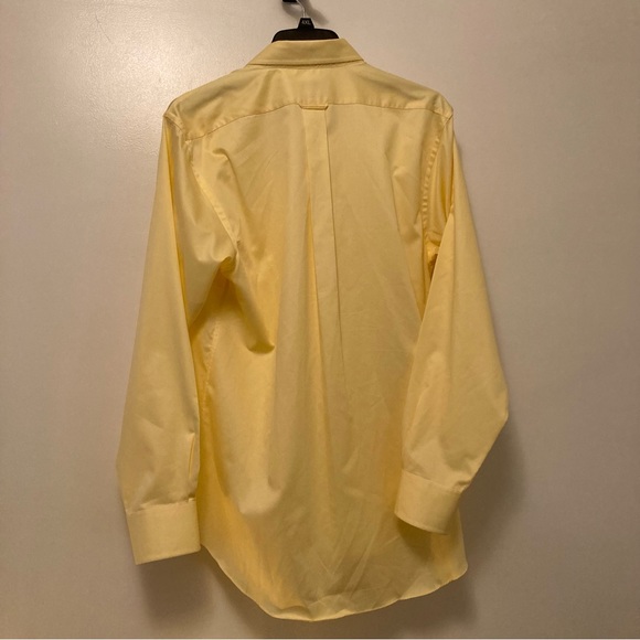 IZOD Yellow Button Down Dress Shirt Regular Fit Size 15.5 34/35 Like New - Picture 13 of 16